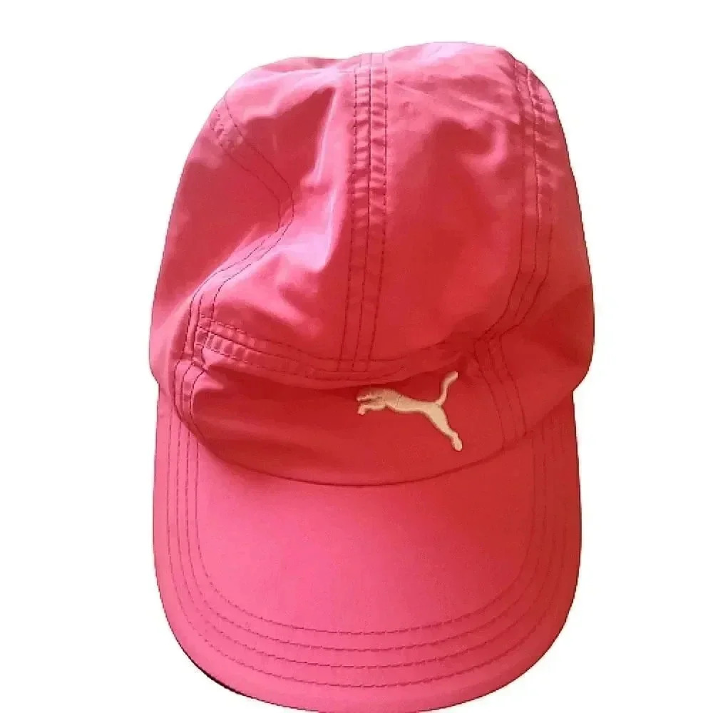 PUMA pink cap with white logo and velcro back closure Size XS